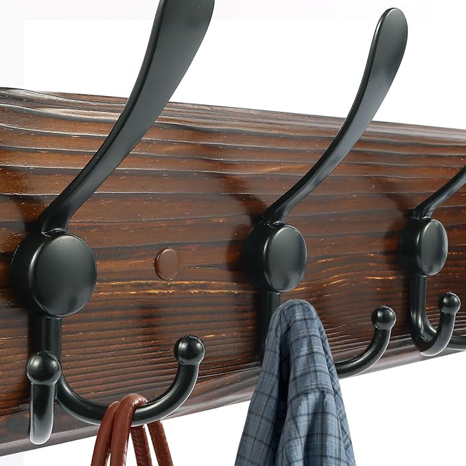 Coat Rack Wall Mount 16.8'' Rustic Hat Rack - Image 3