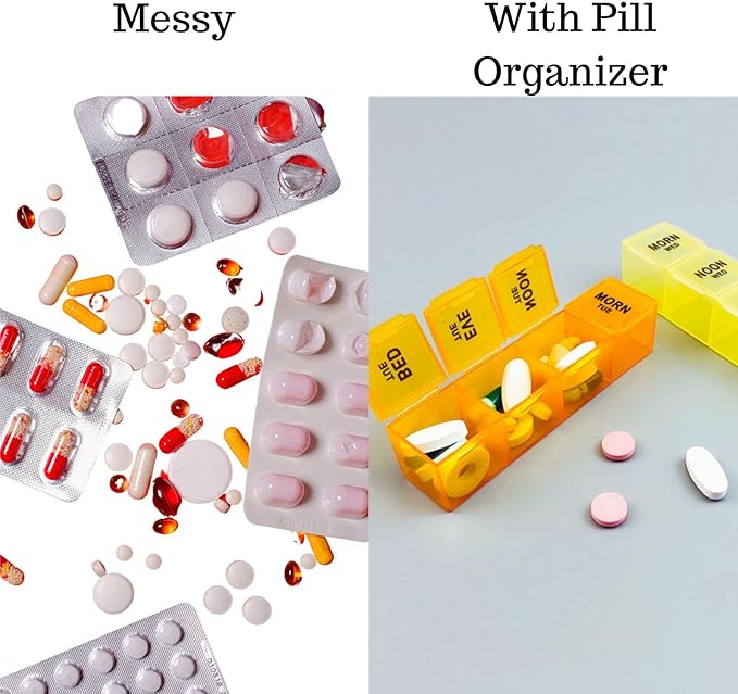Pill Organizer 4 Times a Day, Premium Weekly Pill Case Medicine Organizer Box 7 - Image 3