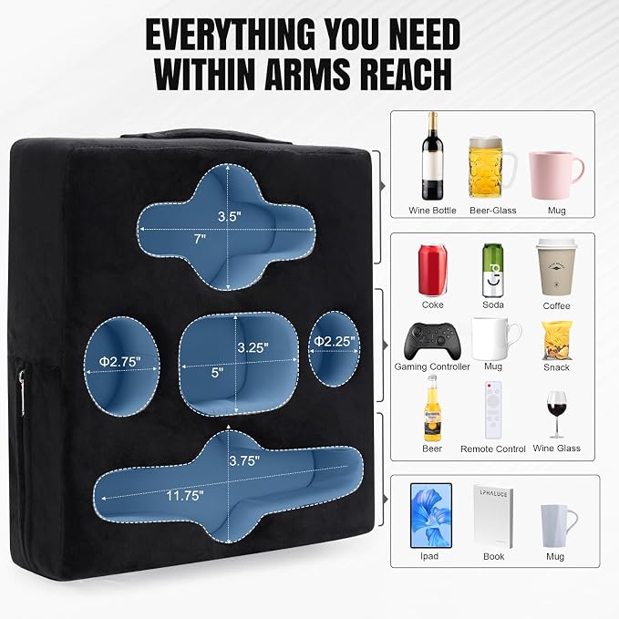 STBoo Couch Cup Holder Pillow Tray - Image 2