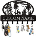 Personalized Key Holder for Wall, Custom Metal Deer Cabin Key Hooks by Dyoart