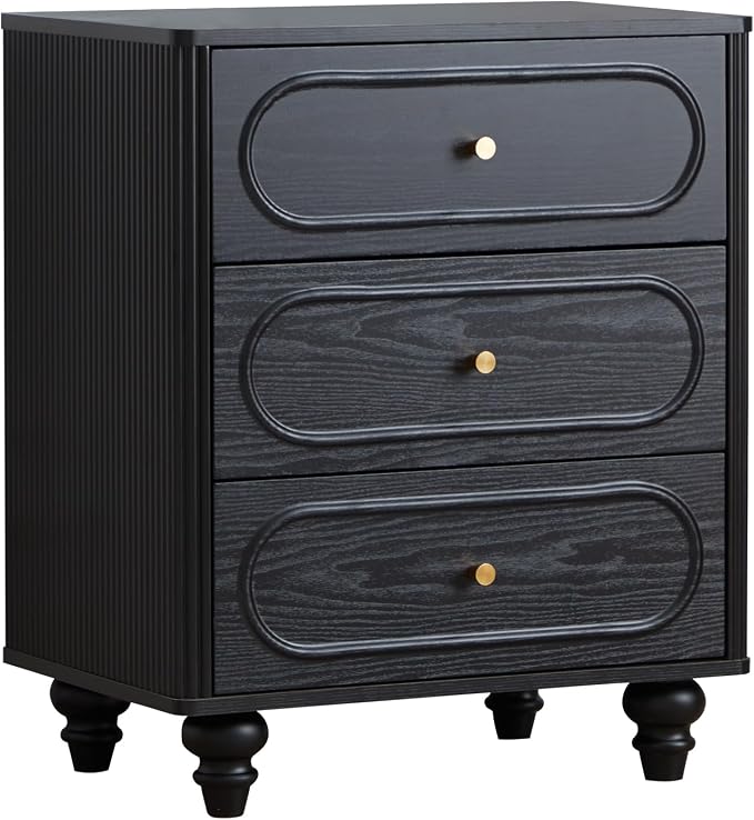 Fluted 3 Drawer Dresser for Bedroom, Modern Mid Century Chest of Drawers - Image 9