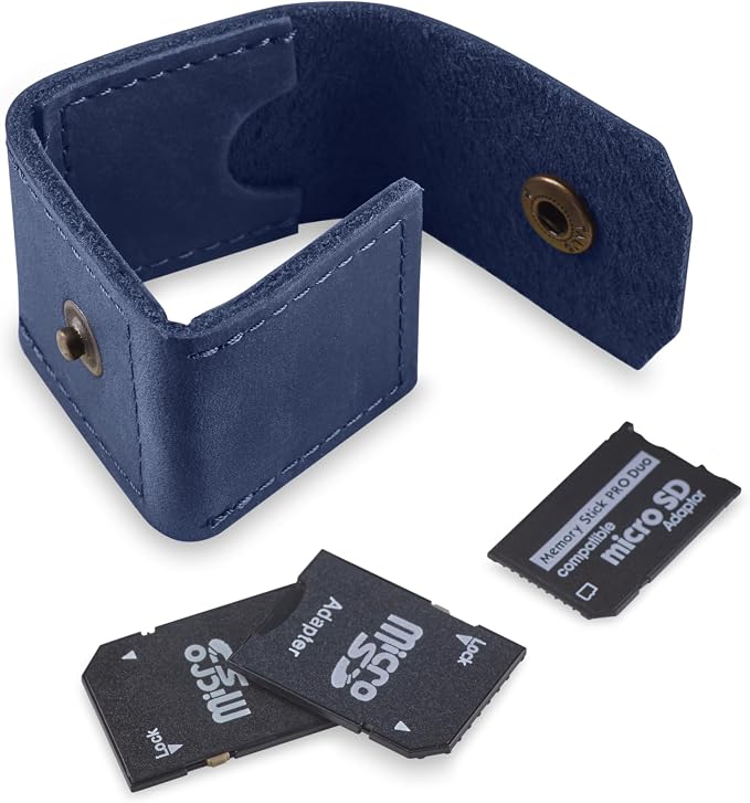 Leather SD Card Holder Keychain, SD Card Case Key Fob, Micro SD Card Holder - Image 4