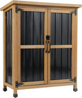 Outdoor Storage Cabinet, Wood & Metal Small Storage Shed by Ketive
