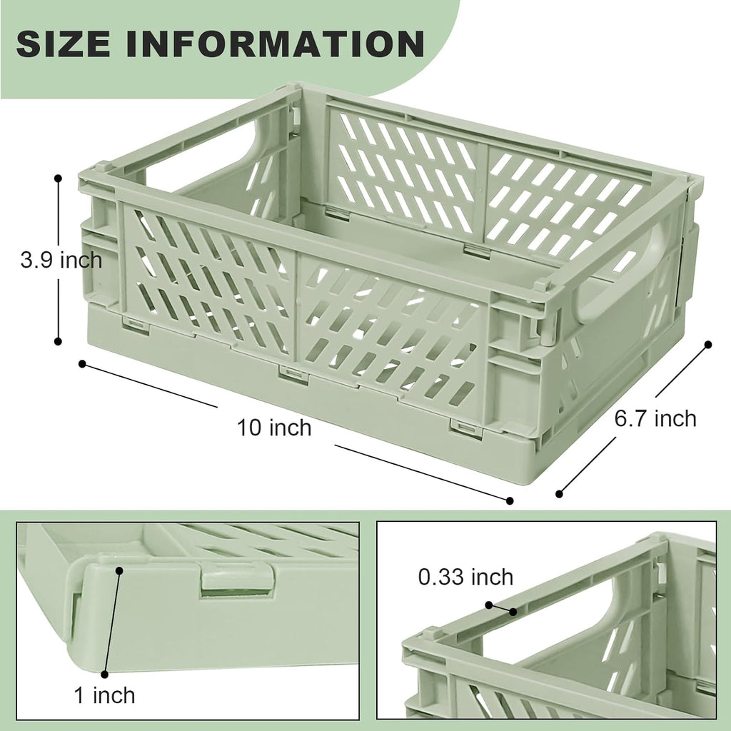 Small Pastel Plastic Storage Bins 2Pcs Foldable Pastel Crates