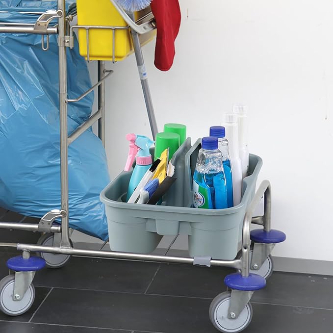 6-Pack Plastic Cleaning Storage Caddy, Cleaning Supply Carry Caddy - Image 5