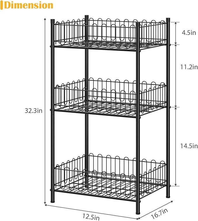OYEAL Water Bottle Holder Rack 3 Tier Soda Drink Organizer Vertical Metal Food - Image 2