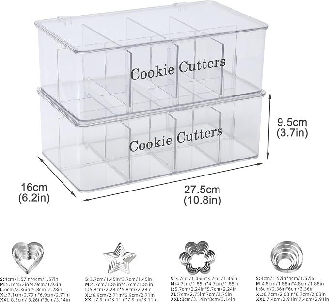 2 Pack Cookie Cutter Tool Storage Box, Cake Decorating Supplies Storage - Image 7