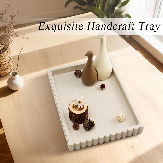 YMXYJM-Scalloped Coffee Table Tray，Ottoman Tray - Image 8