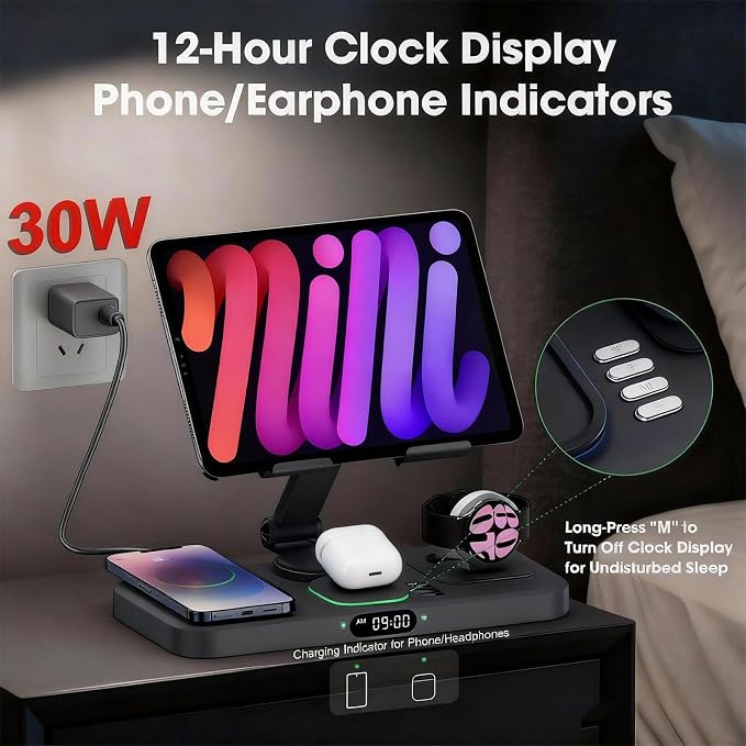 30W Charging Station for Apple Products, Foldable Wireless Charger - Image 5