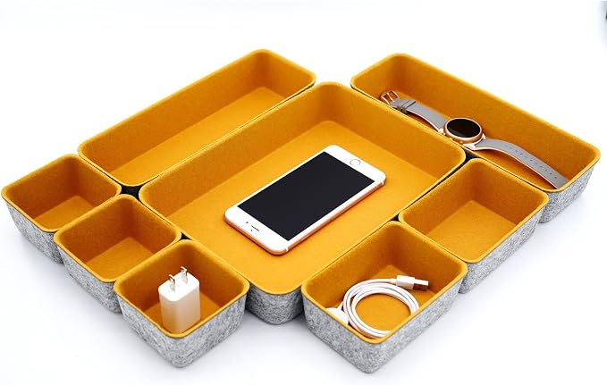 Welaxy desk drawer organizers tray felt storage bin by Welaxy