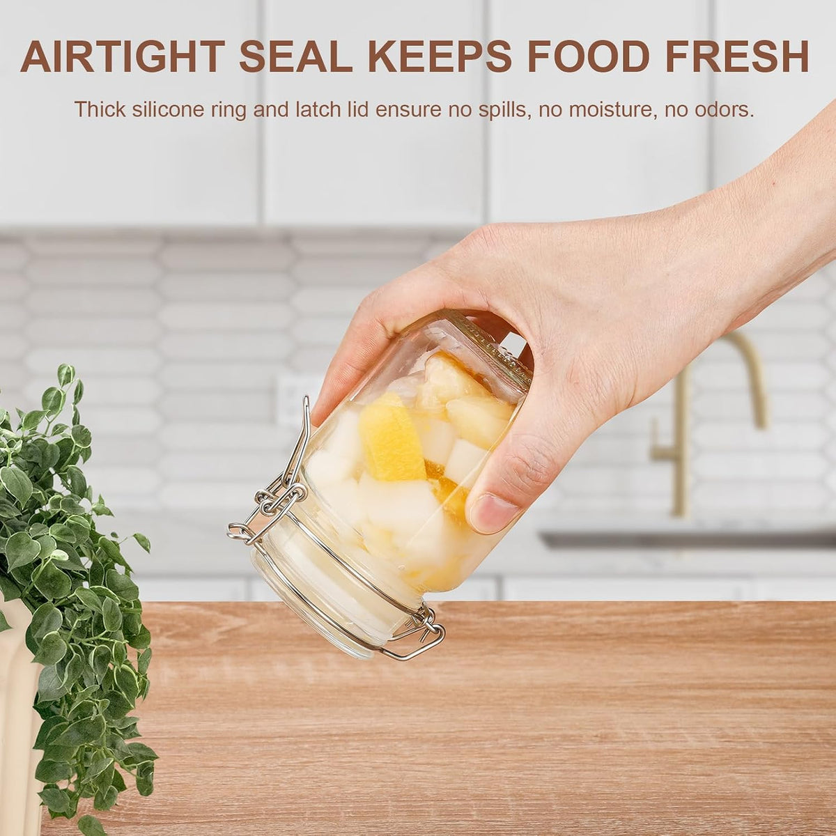 Spice Jars 8 oz Glass Jars with Airtight Lids, Set of 12 Small Glass