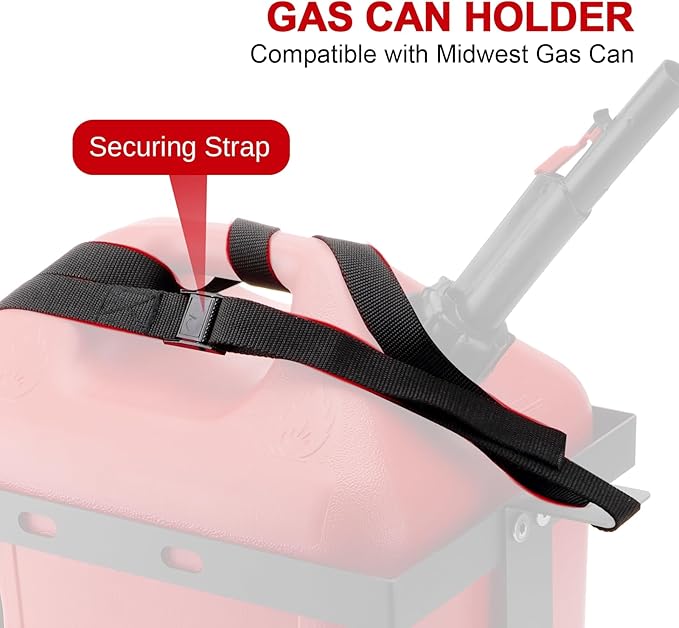 5 Gallon Gas Can Holder with One Securing Strap, Cold-forged Steel Fuel Tank - Image 4