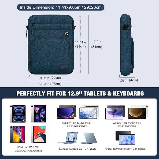 MoKo 12.9 Inch Tablet Sleeve Bag, Fits 13 Inch New iPad Pro M4 & Air M2 2024 - Image 2