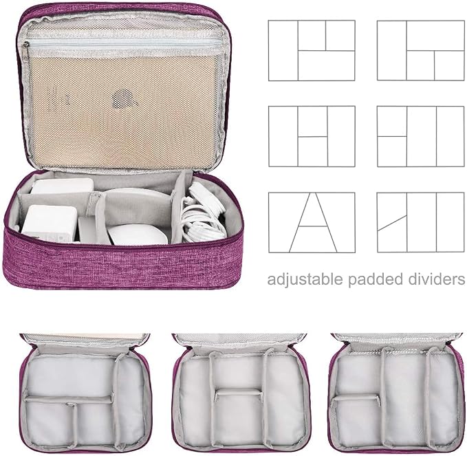 Electronics Organizer, Jelly Comb Electronic Accessories Cable Organizer Bag - Image 3