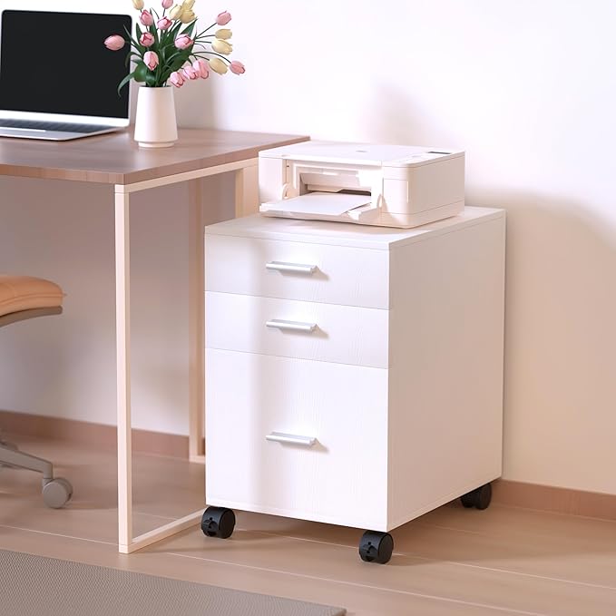 3 Drawer Mobile File Cabinet on Wheels, Classroom Organization, Printer Stand - Image 2