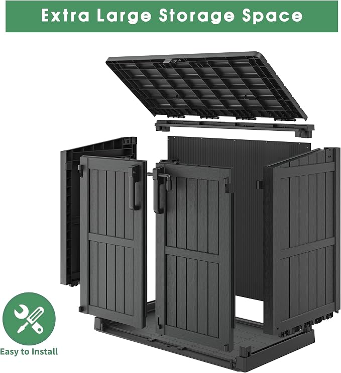 36 Cu Ft Resin Outdoor Storage Shed, Weatherproof Horizontal Outdoor Storage - Image 8