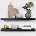 Homeforia Black Floating Shelves 30 inches Long, High End Solid Real Wood 30 by Homeforia