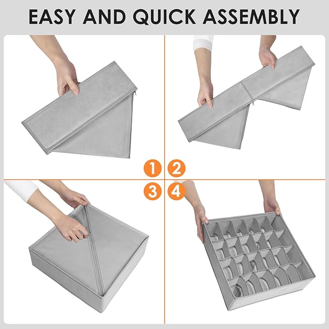 Drawer Organizer Clothes, 8 Pack Dresser Organizer Bins - Image 7