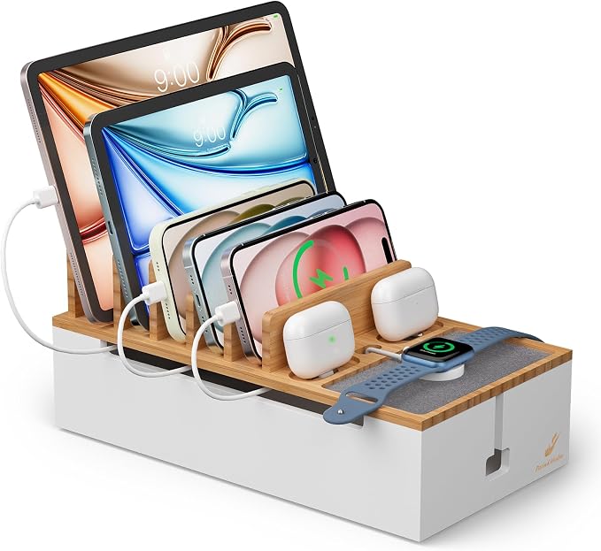Pezin & Hulin Bamboo Cable Management Box, Wire Organizers by Pezin+%26+Hulin