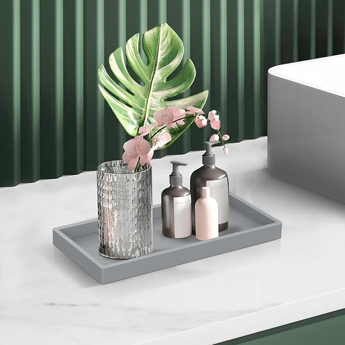 Bathroom Counter Tray, EG-SIPRO High-Grade Thickened Silicone Bathroom Vanity - Image 6