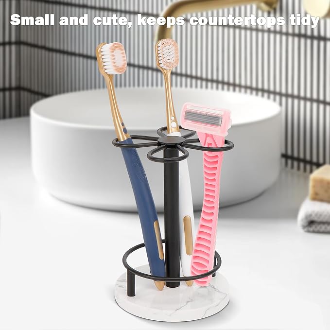 HarJue Toothbrush Holder Stand for Bathroom, Metal Toothbrush Organizer - Image 5