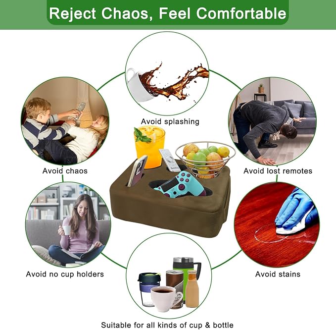 Couch Bed Cup Holder Pillow, Nisdoing 5 Hole Couch Drink Holder! Keep Drinks - Image 6