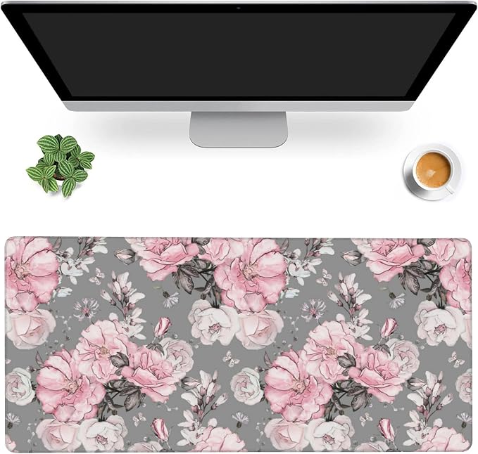 Desk Mat, Flower Rose Gaming Mouse Pad, XXL Extended Mouse Pad Mat by MIOAOSRT