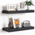 Floating Shelves - 16 Inch Rustic Black Wall Shelf - Wall Mounted