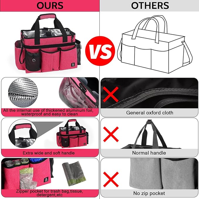 Large Cleaning Caddy Bags Pink - Image 2