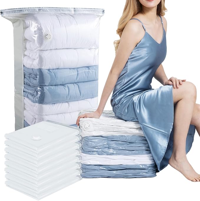 8 Pack Vacuum Storage Bags, Jumbo Cube 31x40x15 Inch, Extra Large Vacuum Seal by TAILINK