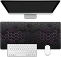 Grid with Purple Light Large Gaming Mouse Pad, Waterproof Desk Mat by EOBKLAX