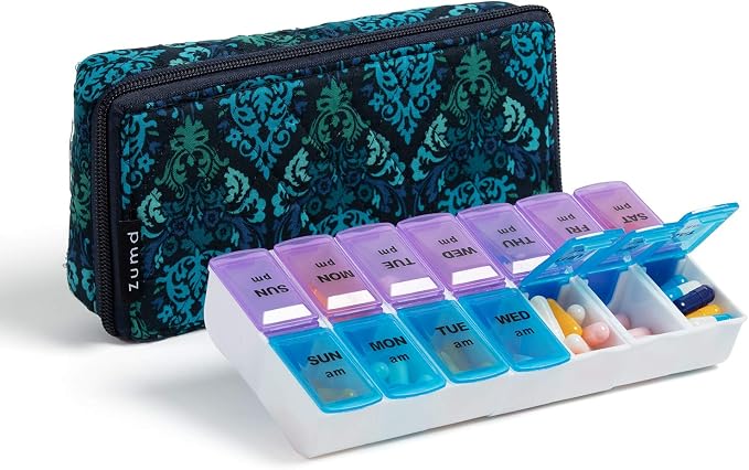Weekly Pill Organizer 2 Times a Day, Zumd Pill Box 7 Day by zumd