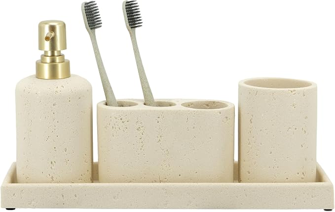 ZCCZ -Beige Bathroom Accessories Set 4 Pcs by zccz