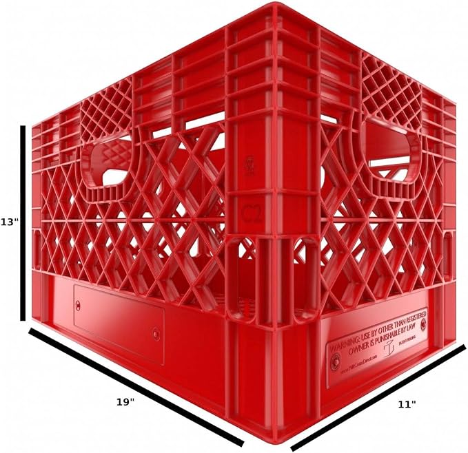 Heavy Duty Plastic Storage Milk Crates, Stackable Utility Organizer Bins - Image 3
