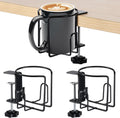 Desk Cup Holder Clamp, 3 Pack Open-Frame Drink Holders for Table