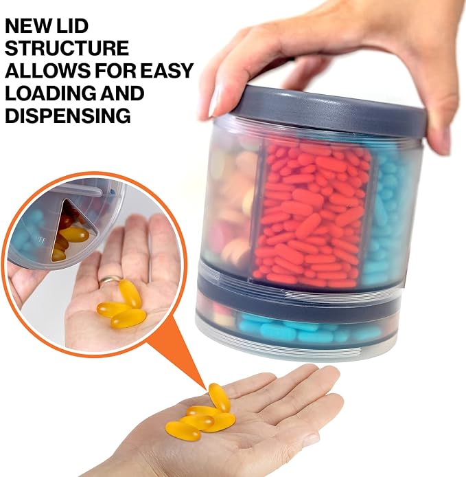 Monster Supplement Pill Dispenser, Medication, Portable Detachable Travel Med - Image 6