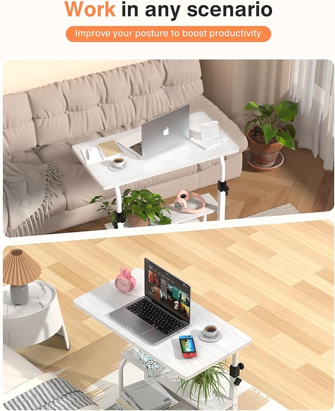 Portable Desk with Wheels Small Standing Desk on Wheels Adjustable Height - Image 3