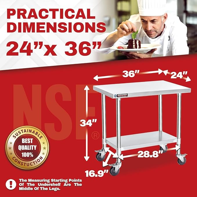 DuraSteel 24x36 NSF Stainless Steel Cart - Image 3