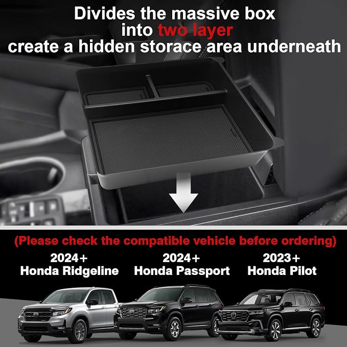 Muslogy 2PCS Center Console Organizer & Hidden Storage Box Compatible - Image 4