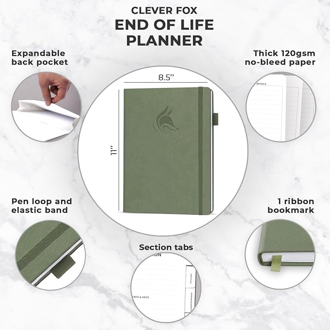 Clever Fox Large End of Life Planner – Guided Final Arrangements Organizer - Image 2