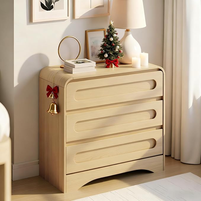 3 Drawer Dressers for Bedroom, Large Modern Dressers by SOLACEFURNITURE