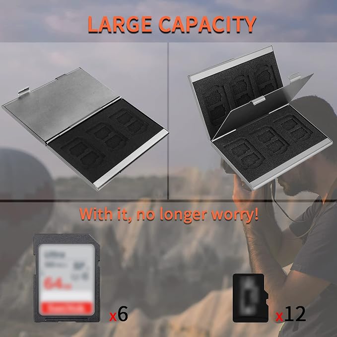 SD Card Holder, SD Card Case, LAVILI CF Memory Card Holder Case Aluminum Alloy - Image 4