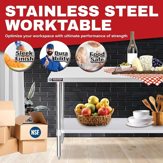 DuraSteel 24x60 Stainless Steel Work Table - Image 3