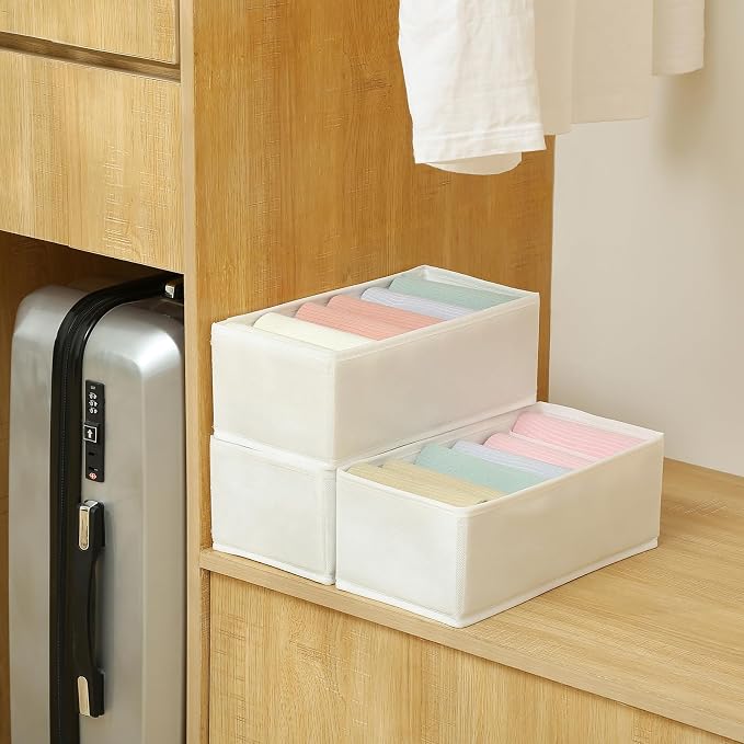 Qozary 3 Pack Sock Underwear Drawer Organizer Dividers, Non-Woven Fabric - Image 5