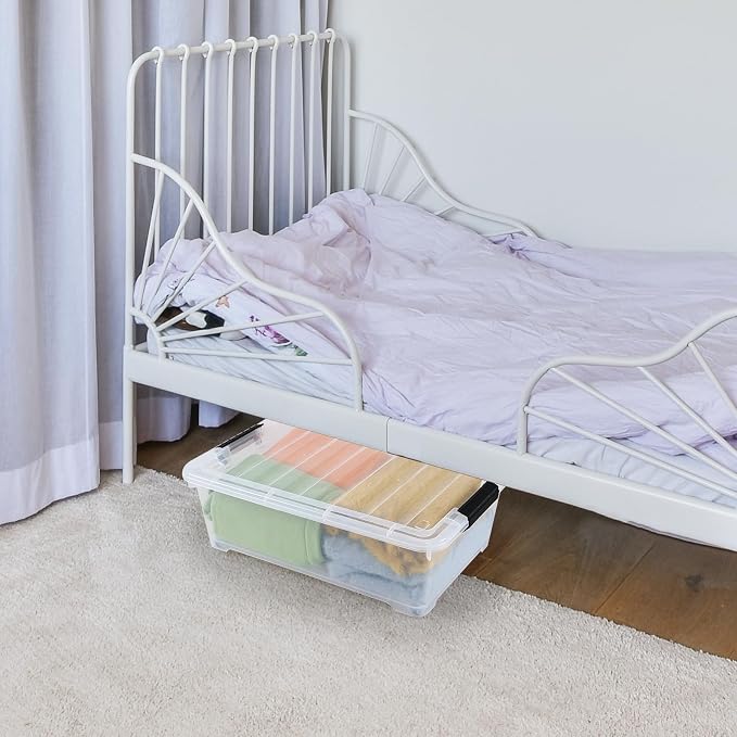 4-Pack 20 L Clear Underbed Storage Container, Plastic Under Bed Storage Box - Image 6