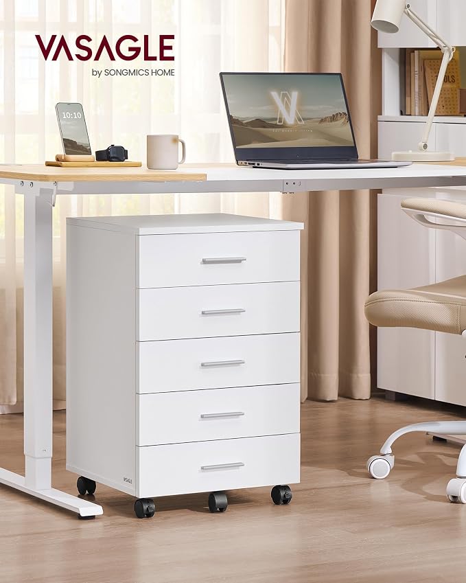 VASAGLE File Cabinet, Mobile Pedestal Filing Cabinet - Image 2
