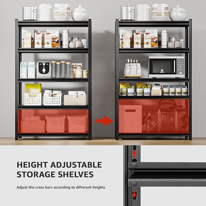 35" W Father&I 5-Shelf Industrial Adjustable Heavy-Dudy Tall Metal Garage - Image 6
