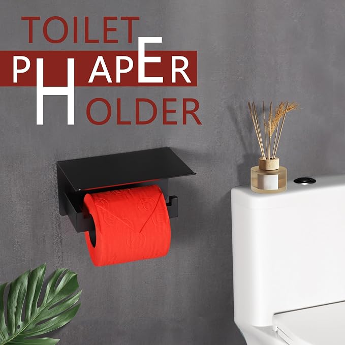 LANC Matte Black Toilet Paper Holder - Image 3