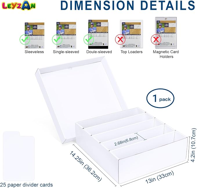 5 Row Trading Card Storage Box, 1 Pack Cardboard Storage Box - Image 2
