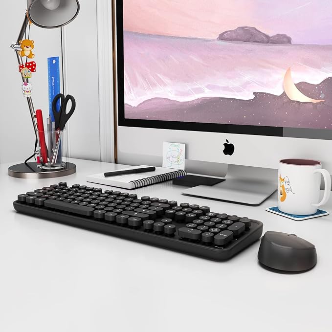 Wireless Keyboard and Mouse, KOOTOP Cute Black Keyboard and Mouse, 2.4G - Image 8